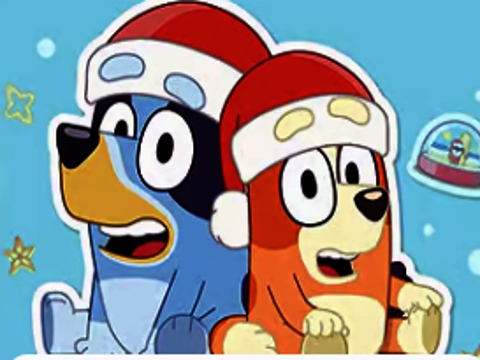 Permainan Jigsaw Krismas Biru  talian