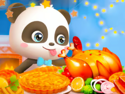 Permainan Jigsaw Puzzle: Kenduri Kesyukuran Panda Kecil  talian