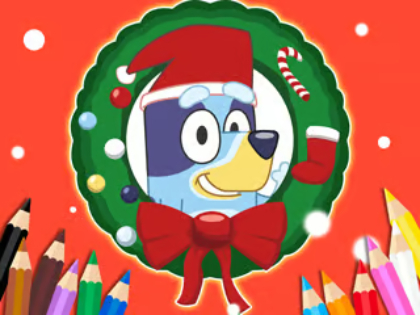 Permainan Buku Mewarna: Bluey Santa Claus  talian