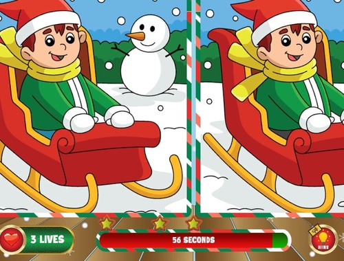 Permainan Krismas Cari Perbezaan  talian