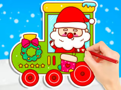 Permainan Buku Mewarna: Keretapi Krismas  talian