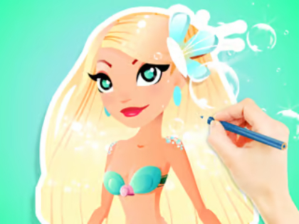 Permainan Buku Mewarna: Aqua Mermaid  talian
