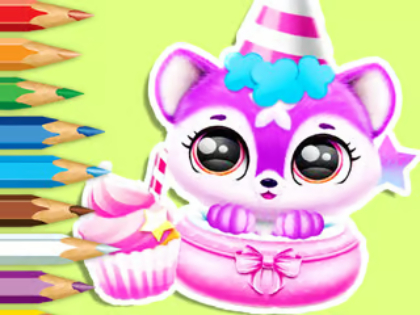 Permainan Buku Pewarna: Hari Lahir Baby Fluff  talian