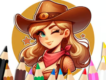 Permainan Buku Pewarna: Cowgirl  talian
