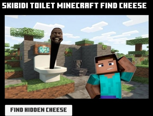 Permainan Skibidi Toilet Minecraft Cari Keju  talian
