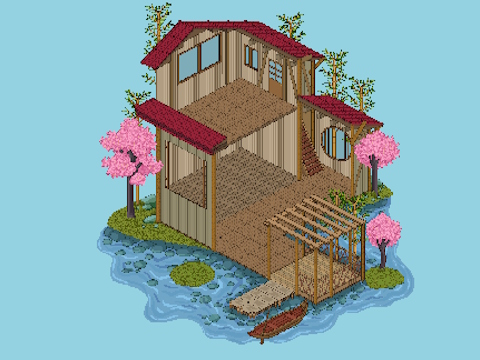 Permainan Rumah Pixel  talian