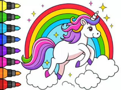 Permainan Buku pewarna: Magical Unicorn  talian