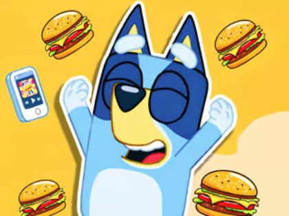 Permainan Teka -teki Jigsaw: Burger Dog Bluey  talian