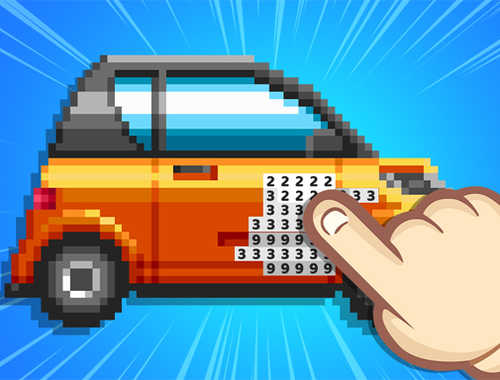 Permainan Warna pixel yang menyeronokkan mengikut nombor  talian