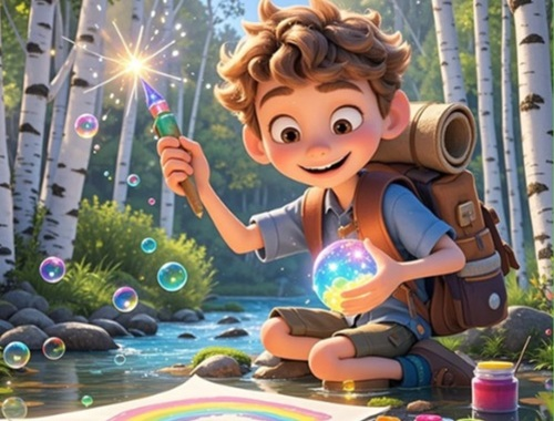 Permainan Cari Perbezaan: Berus Magic  talian
