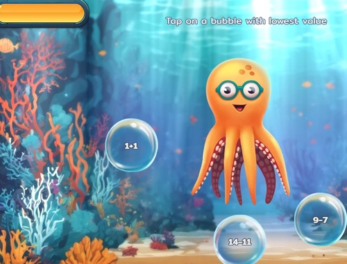 Permainan Bubble Math Dive  talian