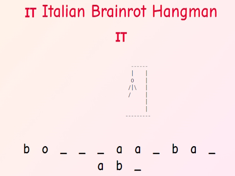 Permainan Hangman Brainrot Itali!  talian