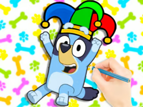 Permainan Buku pewarna: Clown Bluey  talian