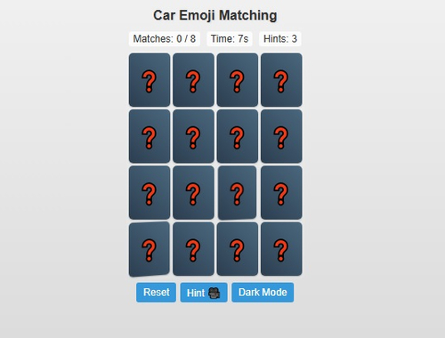 Permainan Pemadanan Emoji Kereta  talian