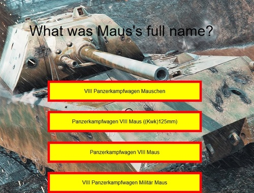 Permainan Kuiz Tank: Maus  talian