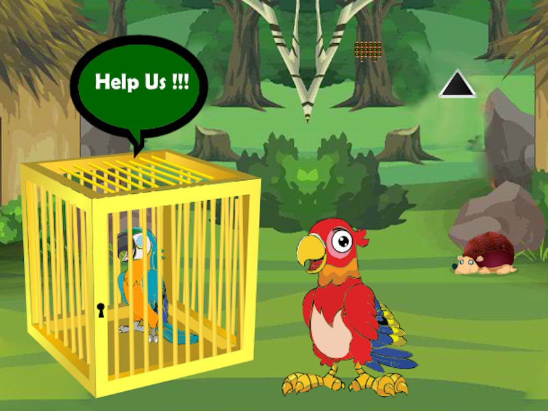 Permainan Melepaskan rakan macaw yang terperangkap talian