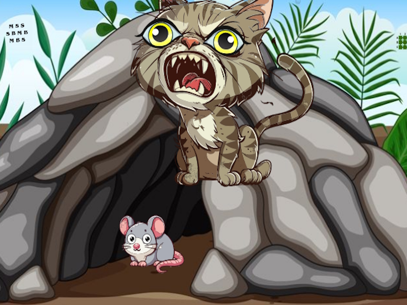 Permainan Tikus melarikan diri dari kucing talian