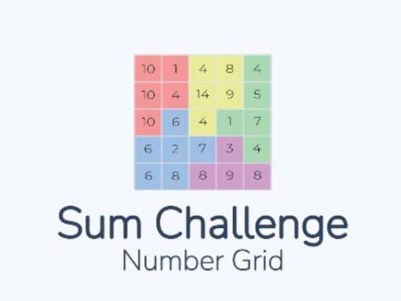 Permainan Grid Nombor Cabaran Jumlah talian