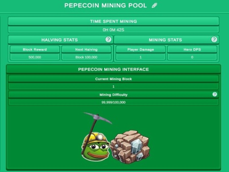 Permainan Simulator Idle Pepecoin Miner talian