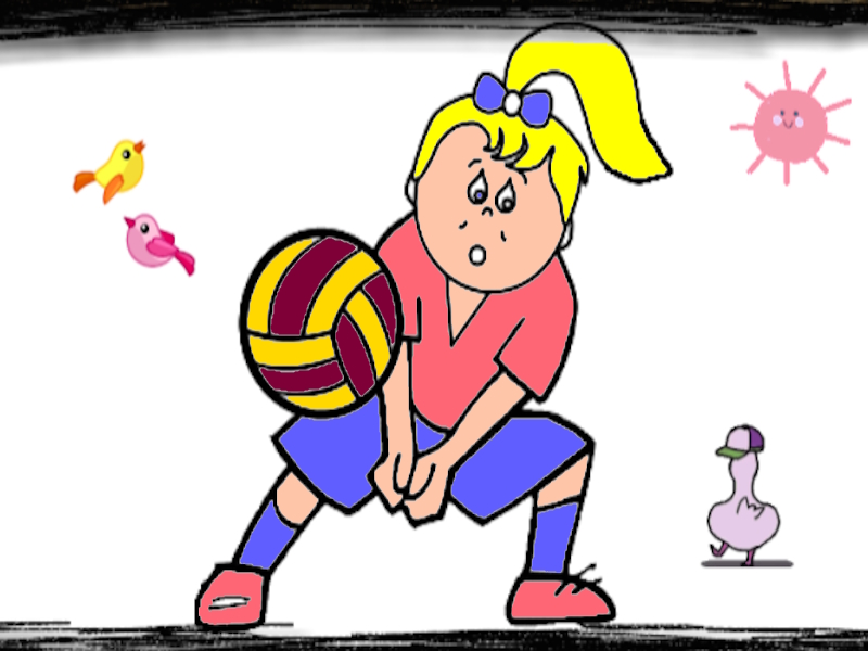 Permainan Pewarna keseronokan bola tampar talian