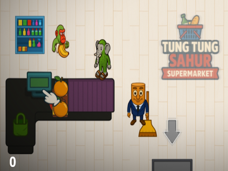 Permainan Pasar raya Tung Tung Sahur talian